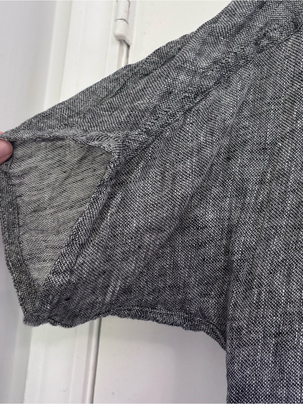 Flax grey linen button up collared shirt - Picture 7 of 8